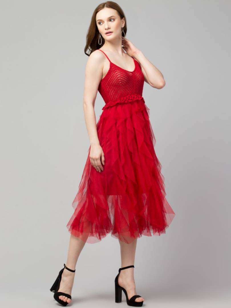 Trendy Crochet Net Dresses